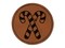 Crossed Candy Canes Christmas Round Iron-On Engraved Faux Leather Patch Applique - 2.5"